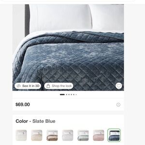 Slate Blue Quilted Bedding